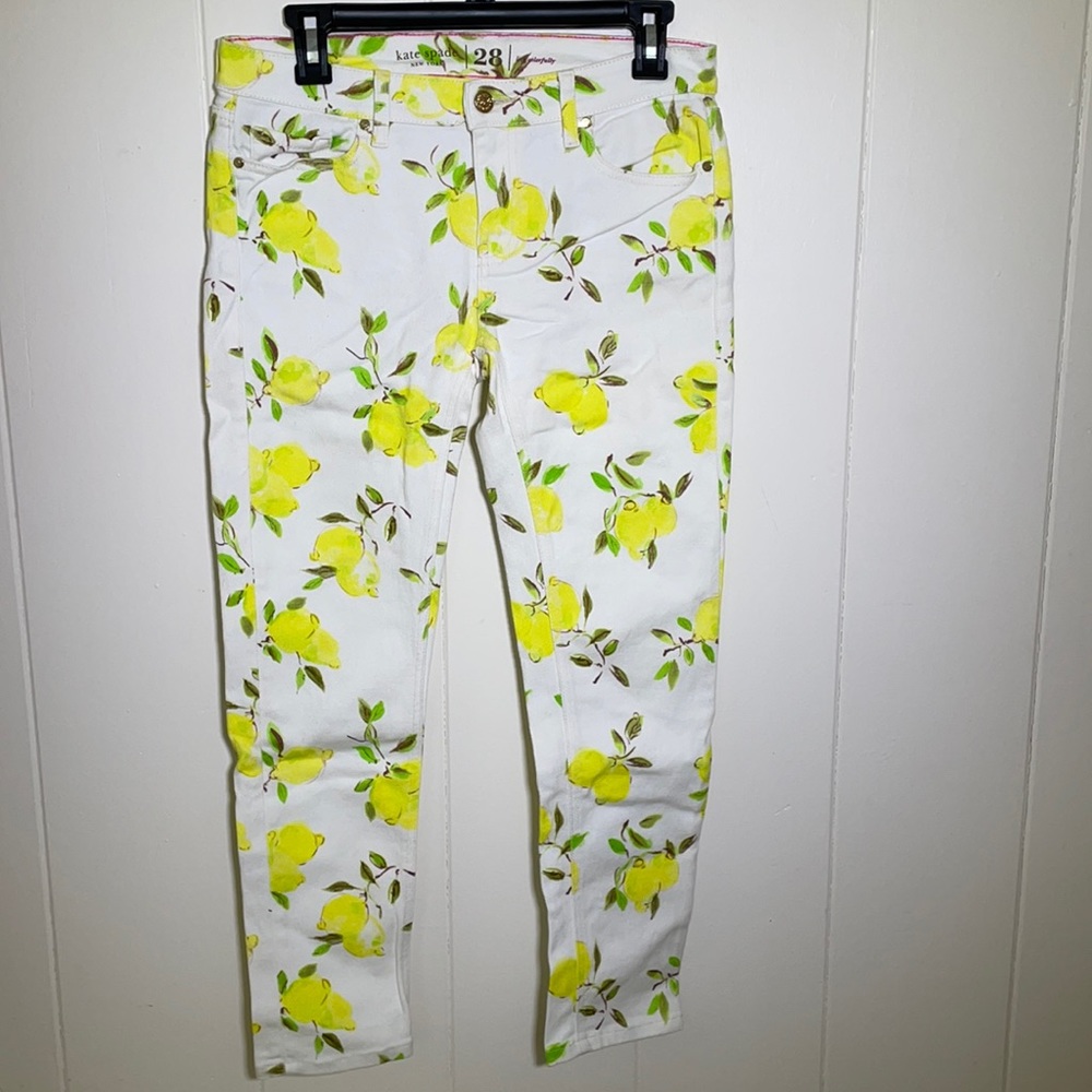 Kate Spade Broome Street lemon print Jeans size 28